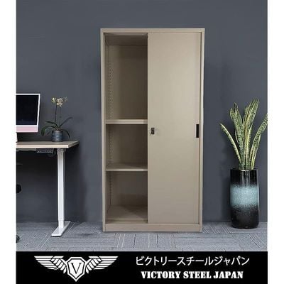 Victory Steel Japan OEM Glass Sliding Door Steel Bookshelf (Steel Sliding Door)
