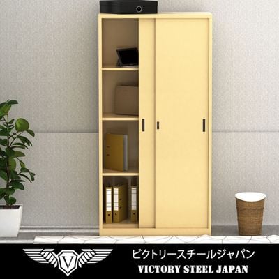 Victory Steel Japan OEM Glass Sliding Door Steel Bookshelf (Steel Sliding Door)