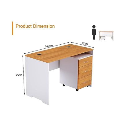 Zelda 246-14 Contemporary Office Desk, Walnut