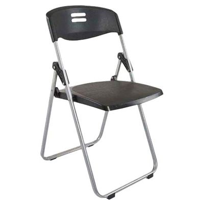 Kelvin S234 Folding Chair - Ergonomic &amp; Comfortable Plastic Folding Chair - Seat and Back Made Of Polypropylene With Powder Coated Frame - (Black)