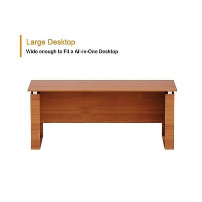 Zelda Contemporary Office Desk with Three Drawer Filing Cabinet - Light Walnut/White (160Cm)