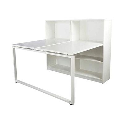 Projekt Modern Workstation Design With Side Cabinet Bookcase Metal Frame (120 CM)