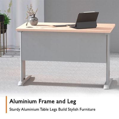 Stazion 1010 Frame and Leg by - Tough and Contemporary Metal Table Frame with Square Embossed Front Panel and Aluminium Built - 72.5cms x 112cms x 56cms (Stazion 1010)