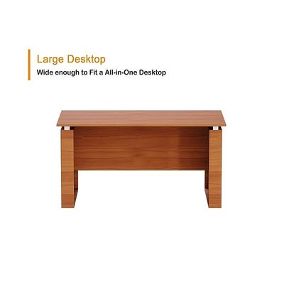 Zelda Contemporary Office Desk with Three Drawer Filing Cabinet - Light Walnut/White (120Cm)