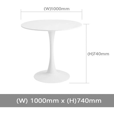 Projekt Round Conference Table - White - Elegant &amp; Functional - Modern Office Table Organiser with Metal Base and Melamine Finish on Top, PX7-100CONFWH