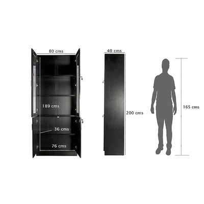 Glas 1123 Black Full Height Bookshelf