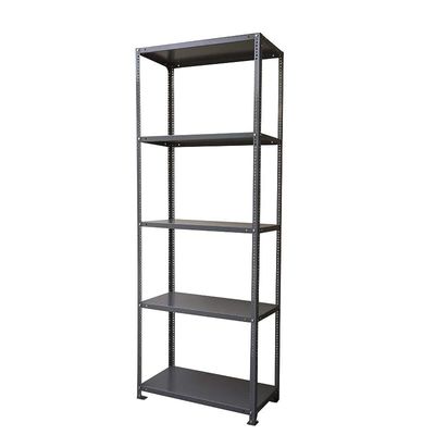 Stainless Steel Stahl Slotted Angle Shelving Rack- Traditional &amp; Compact Style Shelves and Racks with Dark Grey Finish on Stainless Steel