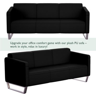 Loop 2850 Three Seater Sofa Black PU