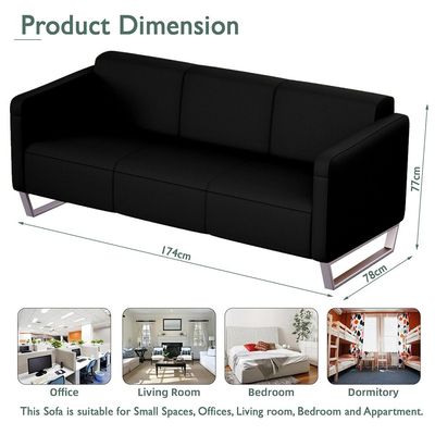 Loop 2850 Three Seater Sofa Black PU