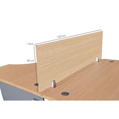 Mahmayi Deler Desktop Mounted Privacy Panel Divider Panels with 2 Clips for Student, Call Centers, Offices, Libraries, Classrooms- Removable Sound Absorbing Desk Partition Board(120 CM, Oak)