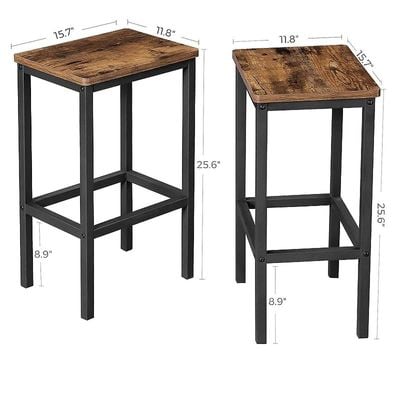 Vasagle LBC65X Vintage Style Rustic Brown Bar Stools - Set of 2 by Mahmayi