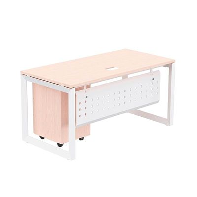 Mahmayi Vorm 136-16 Modern Workstation - Multi-Functional MDF Desk with Smart Cable Management, Secure & Robust - Ideal for Home and Office Use (With Mobile Drawer)(160cm, Oak)