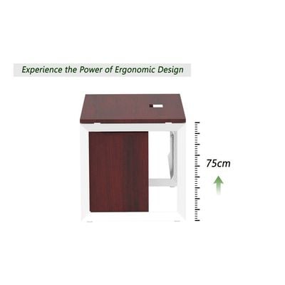 Mahmayi Vorm 136-12 Modern Workstation - Multi-Functional MDF Desk with Smart Cable Management, Secure & Robust - Ideal for Home and Office Use (With Mobile Drawer)(120cm, Apple Cherry)