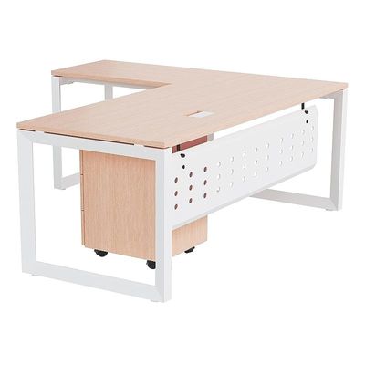 Mahmayi Vorm 136-16L  Modern Workstation Desk with Mobile Drawer for Home Office, Study, and Workstation Use - Stylish and Functional Furniture Solution (L-Shaped, Oak, 160cm)