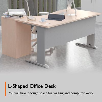 Stazion Modern Office Workstation Desk (160cm, Oak)