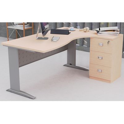 Stazion Modern Office Workstation Desk (160cm, Oak)
