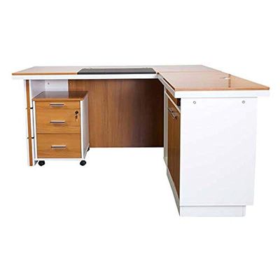 Zelda M230-18 Modern Executive Desk - Walnut/White (180cm)