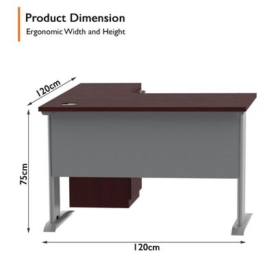 Stazion Modern Office Workstation Desk (120cm, Apple Cherry)