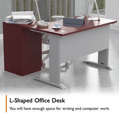 Stazion Modern Office Workstation Desk (120cm, Apple Cherry)