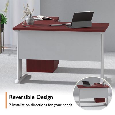 Stazion Modern Office Workstation Desk (120cm, Apple Cherry)