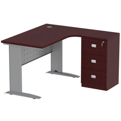 Stazion Modern Office Workstation Desk (120cm, Apple Cherry)