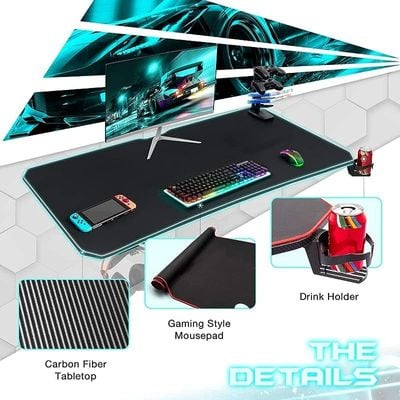 ContraGaming by YK V2-1060 Gaming Desk Gaming Table for Home Office with Cable Management and YK V2 Mouse Pad