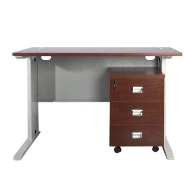 Stazion 1260 Modern Office Desk With Drawers (120Cm) (With Drawers, Apple Cherry)