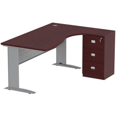 Stazion Modern Office Workstation Desk (160cm, Apple Cherry)