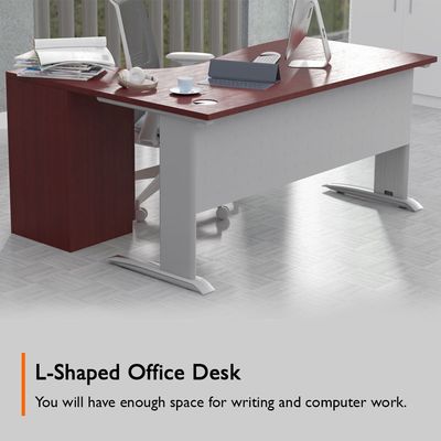 Stazion Modern Office Workstation Desk (160cm, Apple Cherry)