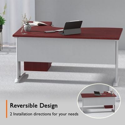 Stazion Modern Office Workstation Desk (160cm, Apple Cherry)