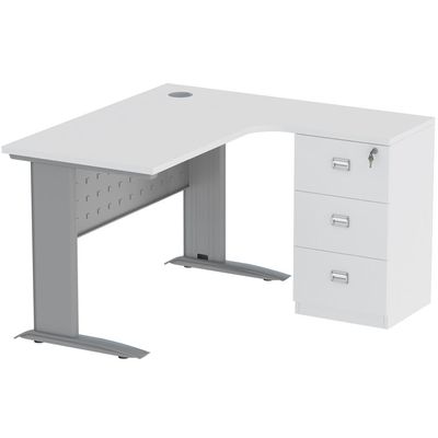 Stazion 1212 Modern Office Workstation White
