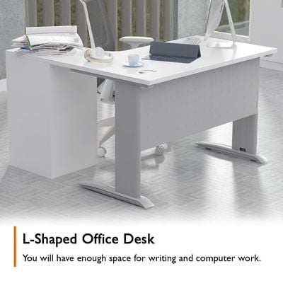 Stazion Modern Office Workstation Desk (120cm, White)