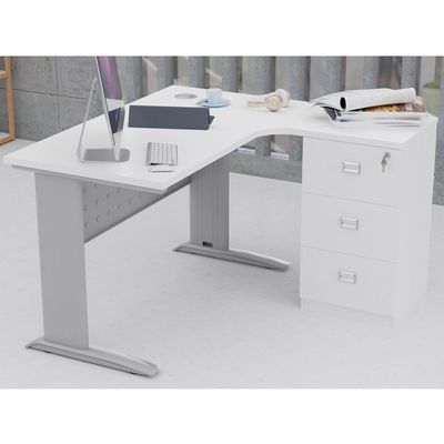 Stazion Modern Office Workstation Desk (120cm, White)