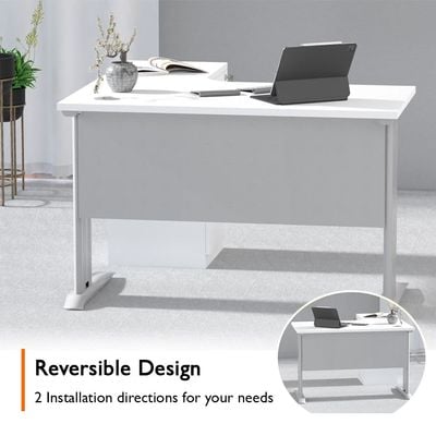 Stazion Modern Office Workstation Desk (120cm, White)