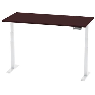 Flexispot Standing Desk Dual Motor 3 Stages Electric Stand Up Desk 120cmx75cm Height Adjustable Desk Home Office Desk White Frame + Apple Cherry Desktop