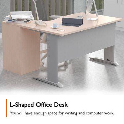 Stazion Modern Office Workstation Desk (140cm, Oak)