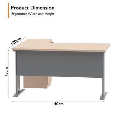 Stazion Modern Office Workstation Desk (140cm, Oak)