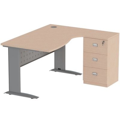 Stazion Modern Office Workstation Desk (140cm, Oak)