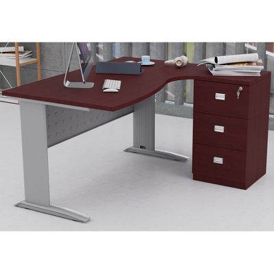 Stazion Modern Office Workstation Desk (140cm, Apple Cherry)