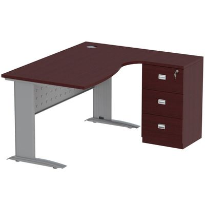 Stazion Modern Office Workstation Desk (140cm, Apple Cherry)