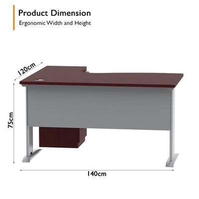 Stazion Modern Office Workstation Desk (140cm, Apple Cherry)