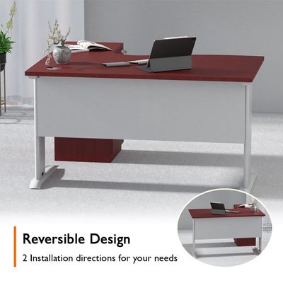 Stazion Modern Office Workstation Desk (140cm, Apple Cherry)