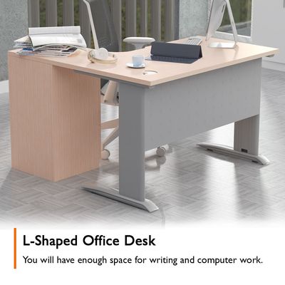 Stazion Modern Office Workstation Desk (120cm, Oak)