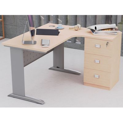 Stazion Modern Office Workstation Desk (120cm, Oak)