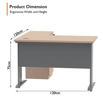 Stazion Modern Office Workstation Desk (120cm, Oak)