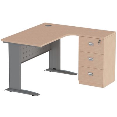 Stazion Modern Office Workstation Desk (120cm, Oak)