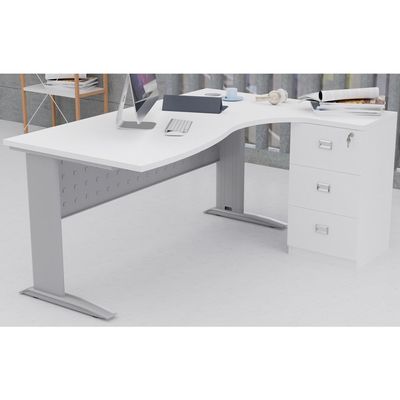 Stazion Modern Office Workstation Desk (160cm, White)
