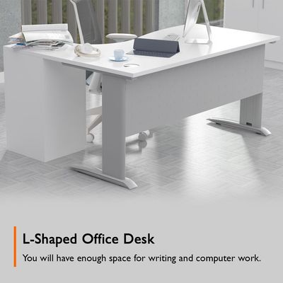 Stazion Modern Office Workstation Desk (160cm, White)