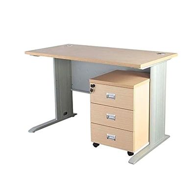 Stazion 1260 Modern Office Desk Oak with drawers