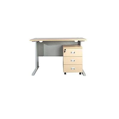 Stazion 1260 Modern Office Desk Oak with drawers